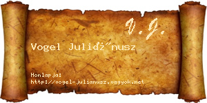 Vogel Juliánusz névjegykártya